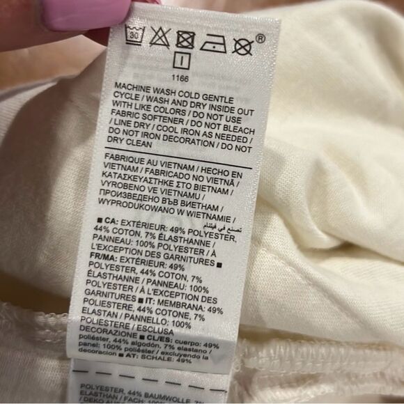 Athleta Triumph Hybrid wide leg cream crop cotton pants size 1X NWT - Picture 7 of 8